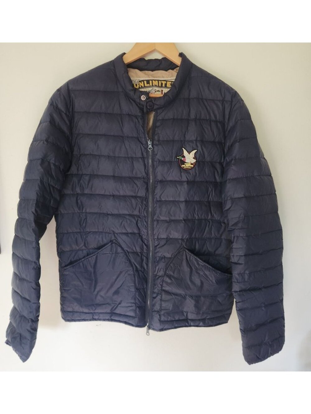 Chevignon TOGS Unlimited Down Jacket Men's Sz. M Navy Blue Full Zip Jacket